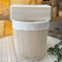 سطل و جادستمال کاغذی مکرومه رافیا