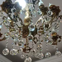 لوستر برنجی اصل 5 شاخه ده شعله