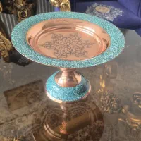 ظرف مسی فیروزه کاری برند اصل آقاجانی