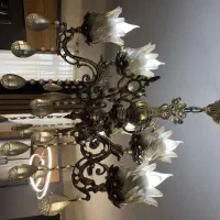 لوستر برنجی  سه شاخه شش شعله ۶۵۰۰
