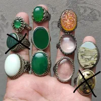انگشتر خطی سنگ اصل ( نقره روس)