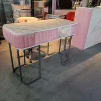 کانتر آرایشگاه کنارپارچه/میز ناخن صورتی/ آرایشگاه