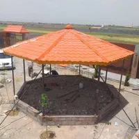 سازه فلزی زیبا الاچیق شیروانی با شیروونی سقف