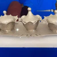 ست قندان وسینی سیلور