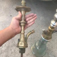 دو عدد قلیان برنجی مصری مارک خلیل مامون اصلی