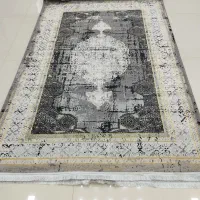 دو تخته فرش ۶ متری طوسی مشکی