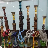 قلیان چوبی و برنجی قهوه خونه