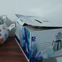 کتری سماوری لعابی به همراه قوری مارک M.R.S