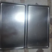دو عدد سینی استیل تمیز