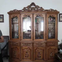 ویترین و کنسول چوبی پر منبت سلطنتی قیمت مناسب