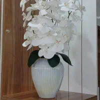 گل ارکیده چرم باگلدان