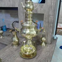یک عدد سماور برنجی کامل با همه وسائل