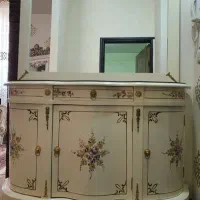 آینه و کنسول سفید سه درب