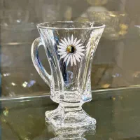 نیم لیوان زیبا پایه دار اصلی طرح گل بابونه