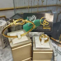 ست دستبند و انگشتر طلا بدون اجرت و مالیات