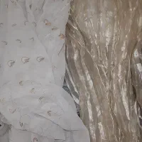 پرده حریر شیک  و پروه توری تمیز شیک
