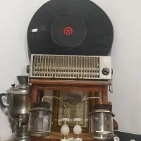 لوستر گازی برنجی بخاری برقی عتیقه قدیمی سالم انتیک