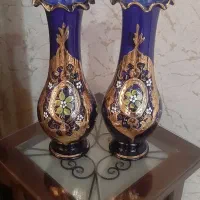 گلدان شیشه ای عتیقه دکوری تزئینی