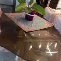 میز شیشه ای ۴ میل طرح دار