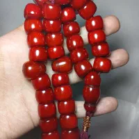 تسبیح کهربا آلمان (فاتوران) رگه پنکه ای