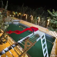 اجاره ویلا جنگلی استخر تابستانه سرسره کلبه