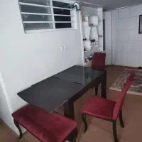 میز غذا خوری پنج نفره با قابلیت کشویی بودن میز