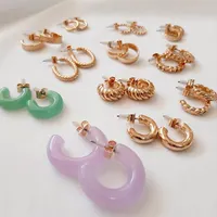گوشواره نیم حلقه‌ای 12 جفتی چند رنگ|بدلیجات|اراک, |دیوار