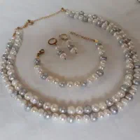 مروارید دو ذج سفید نقره ای کمیاب خارجی طبیعی دریا