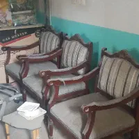 ۴عدد صندلی انتظار چوب راش جنگلی سالم