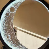 آینه ۹۰ سانتی  طراحی سیاره برجسته  چراغدار