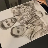 طراحی چهره سیاه قلم