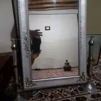 آیینه قدیمی صالم بدون خش ۴۰در۶۰ رنگ نقره ای