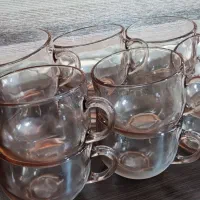 ۱۲عدد پیاله سوپ خوری صورتی بلور کاوه