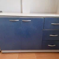 کابینت فلزی ورق زخیم همراه با هود و سینک دو لگنه