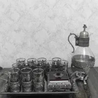 ست فنجان و سینی پیوتر