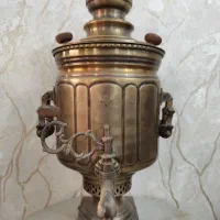 سماور زغالی برنجی ۶ لیتری