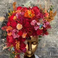 مجسمه دکوراتیو چهره طلایی لوکس آرت فلاور
