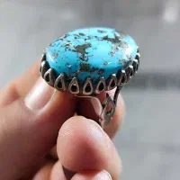 نگین فیروزه طبیعی تمام مغز