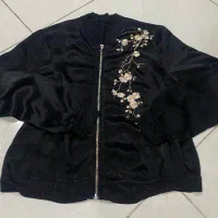 بامبر ساتن ابریشم خارجی گلدوزی شده