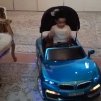 ماشین شارژی BMW بی ام رنگ آبی سانروف و موتور شارژی