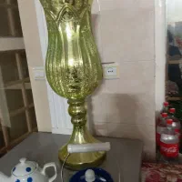 دوتا گلدون و کتری قوری لعابی