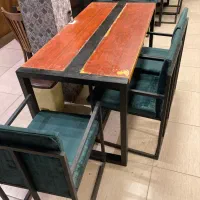 میز و صندلی ترکیب چوب و آهن