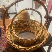 دو عدد سبد چوبی قطر ۵۰ و ۳۵