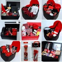 باکس هدیه ولنتاین،گیفت ولن،خرس،نوتلا،گل