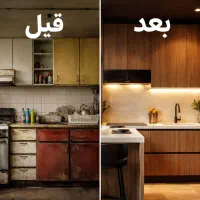 کابینت های کهنه تون طلاست . طرح طلایی تعویض