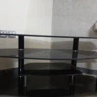 میز تلویزیون مشکی شیشه ای
