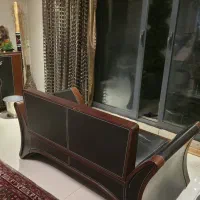 مبل کامل چوب و چرم سنگین و شیک