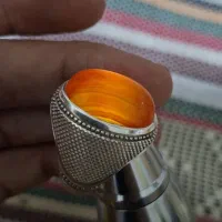 انگشتر نقره دستساز عقیق طوق دار