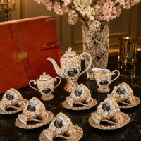 سرویس چایخوری گل برجسته مرمری دنسی باکارتن