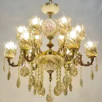 لوستر ۶شاخه سرامیک لامپا درجه یک امامزاده حسن